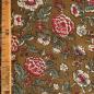 Preview: Voile leichte Baumwolle Blüten himbeerrot oliv grün